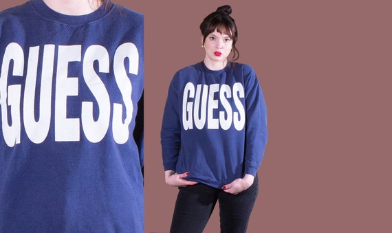 VINTAGE GUESS SWEATSHIRT 90s minimalist pullover … - image 1