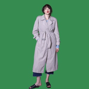 Vintage Oversized trench coat minimalist y2k classy trench overcoat long brown tan beige coat minimal xl extra large