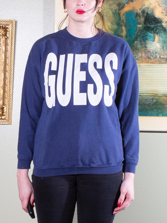 VINTAGE GUESS SWEATSHIRT 90s minimalist pullover … - image 3