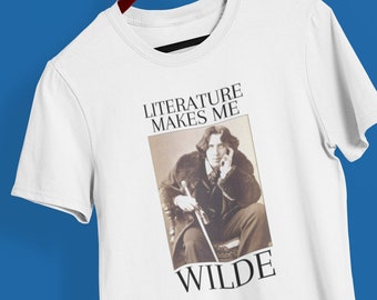 Funny Oscar Wilde Shirt Literature Drives Me Wilde Gift for Readers English Teacher Shirt