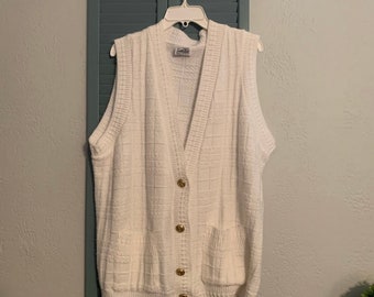 White sweater vest