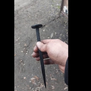 LARGE Blacksmith Hand Forged Iron Nails Different Sizes, Black Iron , any DIY project, Farm project, Log Cabin, cottage, beam construction