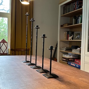 SET of 5 CANDLE HOLDERS - Candlestick - Table Decorations - Blacksmith Traditional Product - Forged - Anniversary - Handmade - Candelabrum