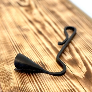 Hand FORGED CANDLE SNUFFER Extinguisher Iron with Rod Handle | Wrought Iron Forge Gifts | Black snuffer | Candle accessories