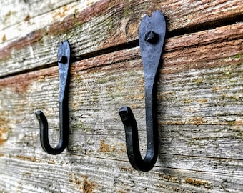 Forged Metal Coat hooks | Towel holder | Key hanger | Bag holder | Blacksmith made | 100% handmade | Black Wrought iron |