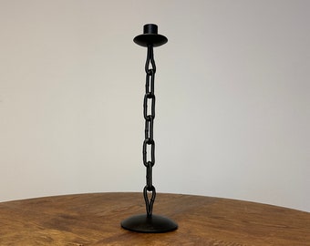 Wrought Metal Stand With Chain Candle Holder, Wrought iron chain candlestick, Candleholder Chain - home decor