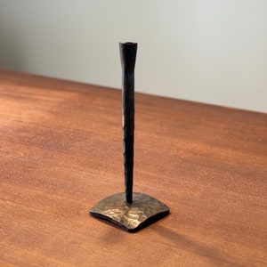 Handmade wrought iron forged standing type goldenblack candlestick. Blacksmit made candle holder ONE PIECE!!!