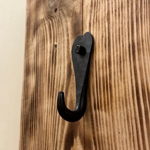 Hand Forged Wrought Iron Coat Hook - Rustic and Sturdy - Perfect for Entryways, Mudrooms, and Bedrooms