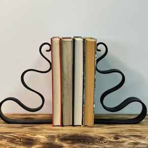 Heavy Bookends Pair | Metal Book Ends | Art Metal Black Book Ends | Home décor Decorations | Home Styling | Handmade | Wrought Iron