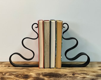 Handmade Wrought Iron Bookends | Heavy Metal Art Decor