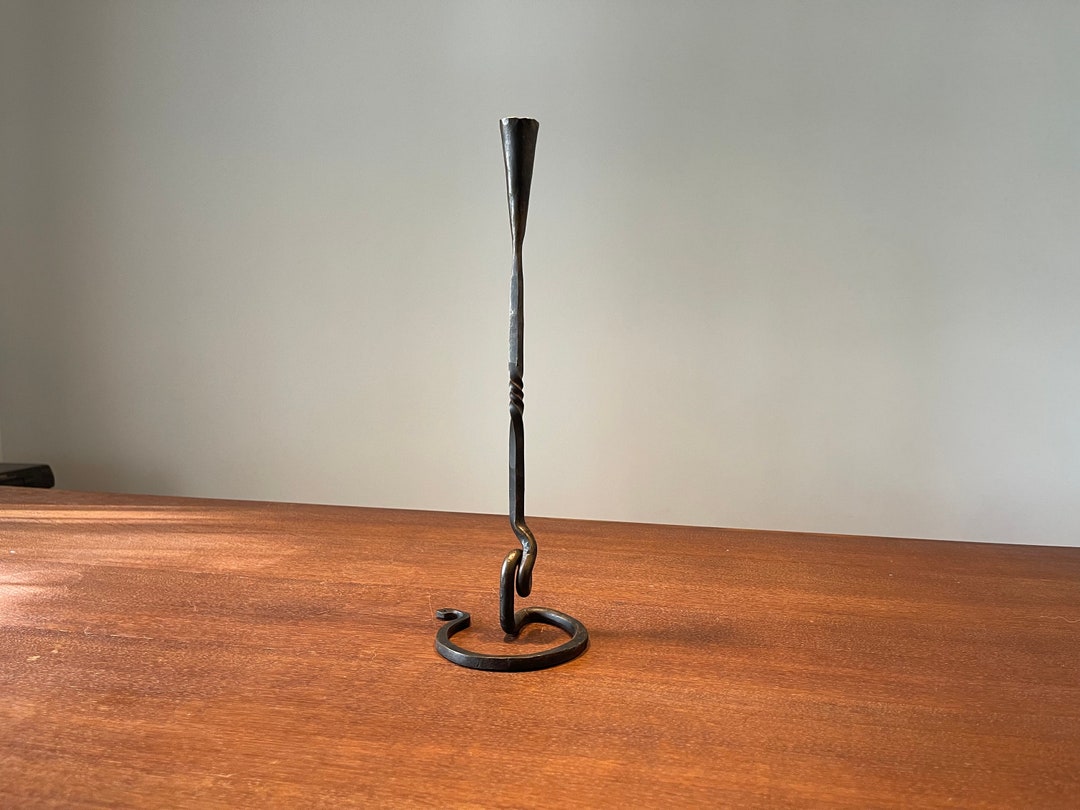 Black Cast Iron Candle Holder Candle Stick Handmade Farmhouse Decor