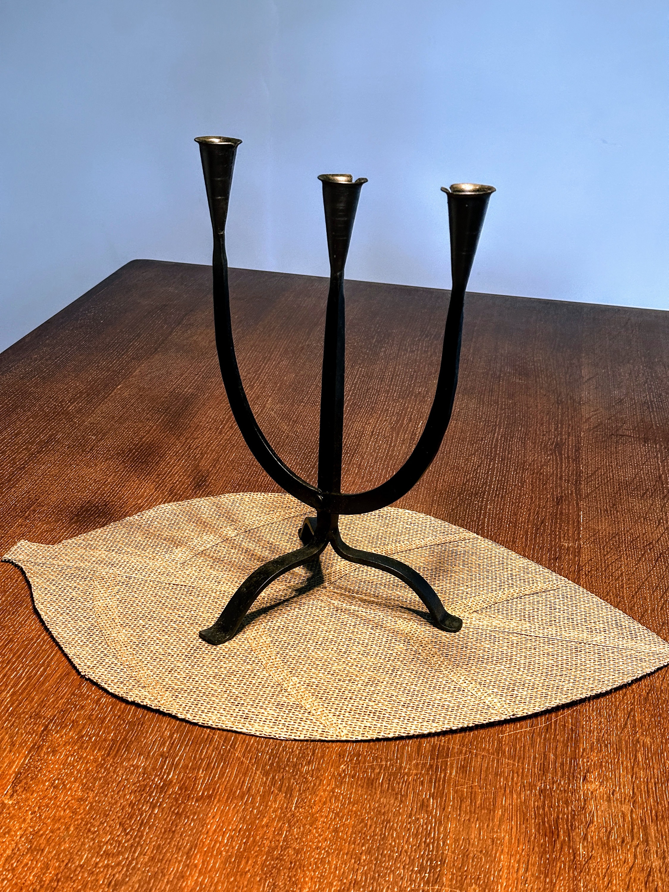 Wrought IRON Three CANDLES HOLDER Etsy