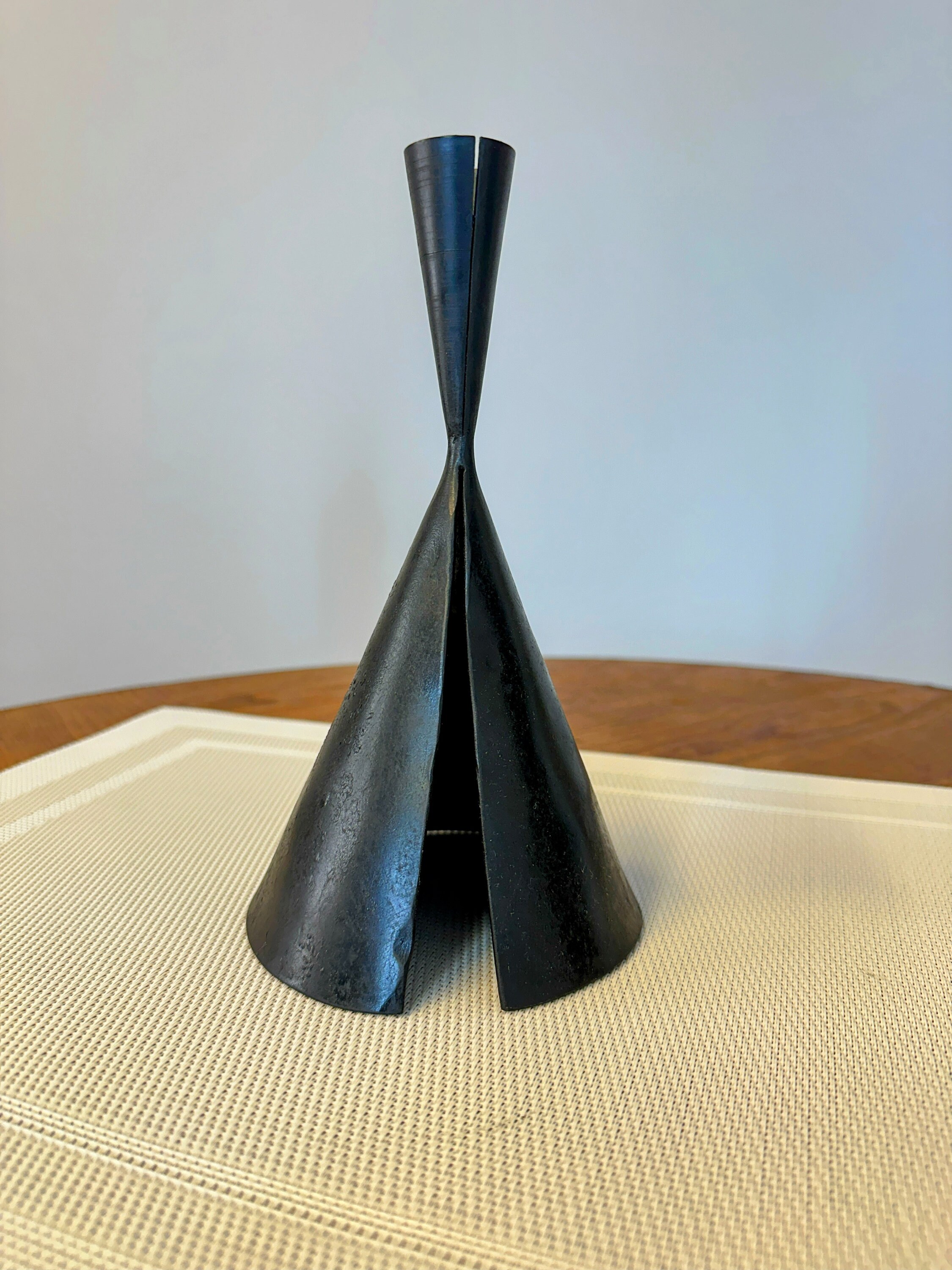 Chic Cone Tent Iron Candlestick - Handcrafted Elegance - Etsy