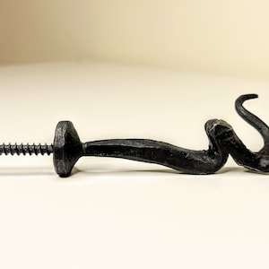 Handmade Wrought Iron Wine Bottle Opener with Mountain Baron and Horns Design -  Vintage Style - Corkscrew
