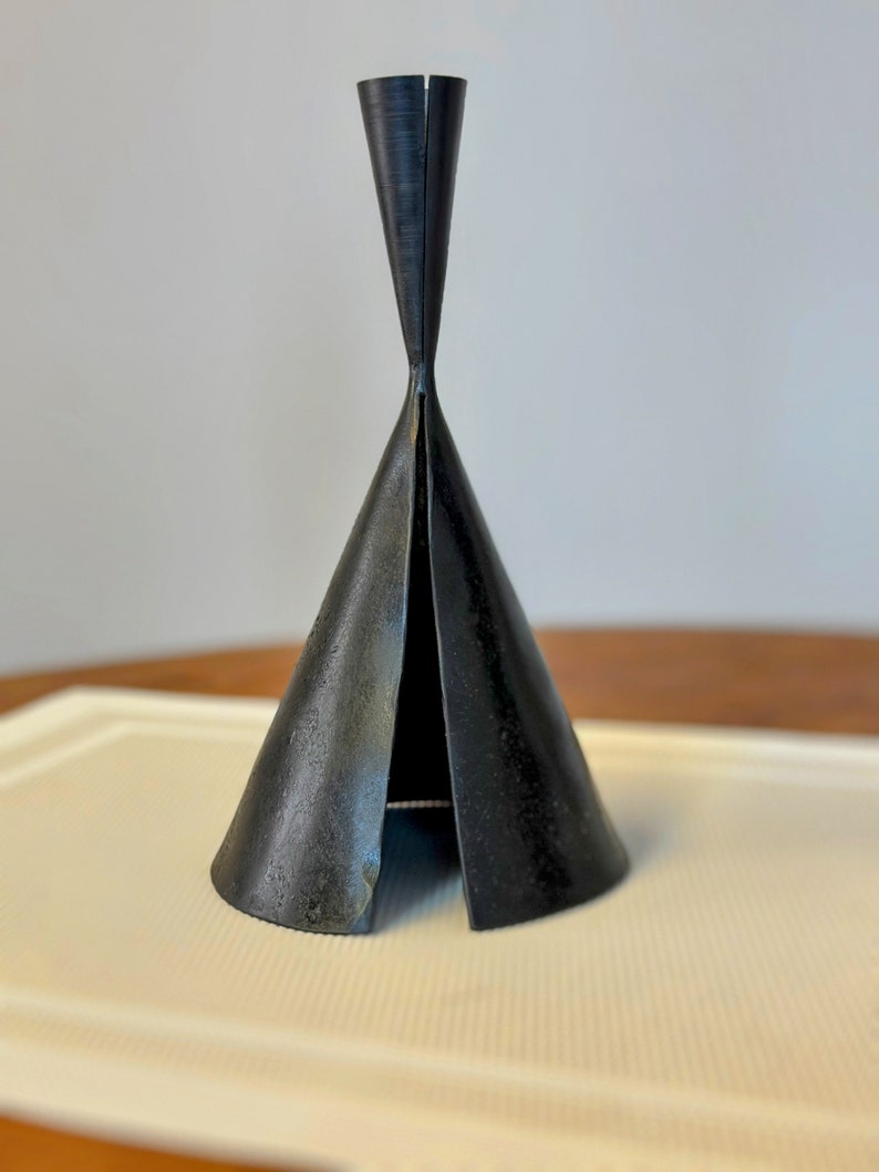 Chic Cone Tent Iron Candlestick - Handcrafted Elegance - Etsy