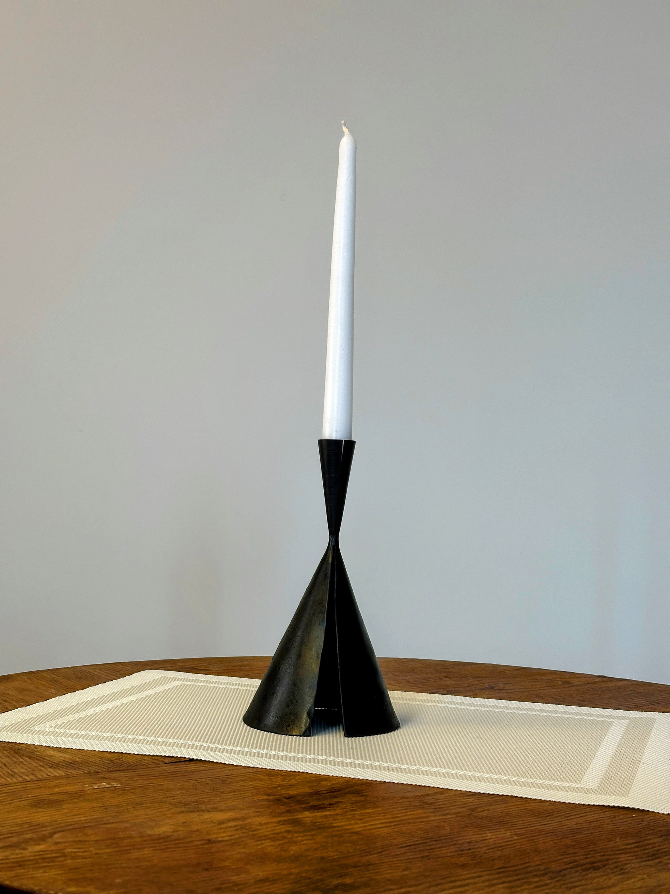 Chic Cone Tent Iron Candlestick - Handcrafted Elegance - Etsy