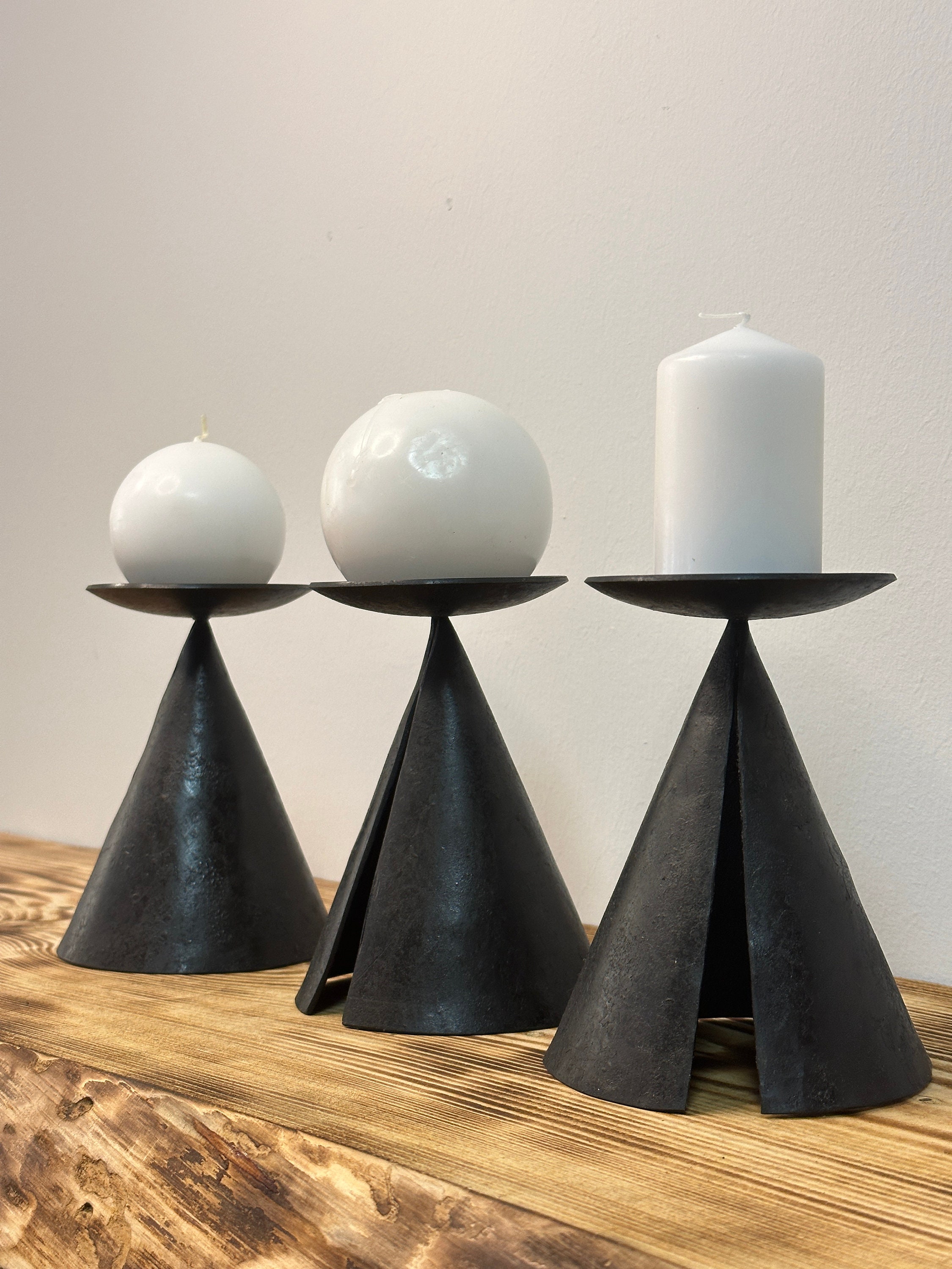Cone Tent Style Handmade Candlestick. Made From Wrought Iron. - Etsy