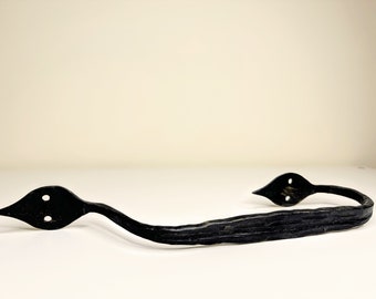 Hand-Forged Black Cast Iron Door Handle | Barn Door Pull