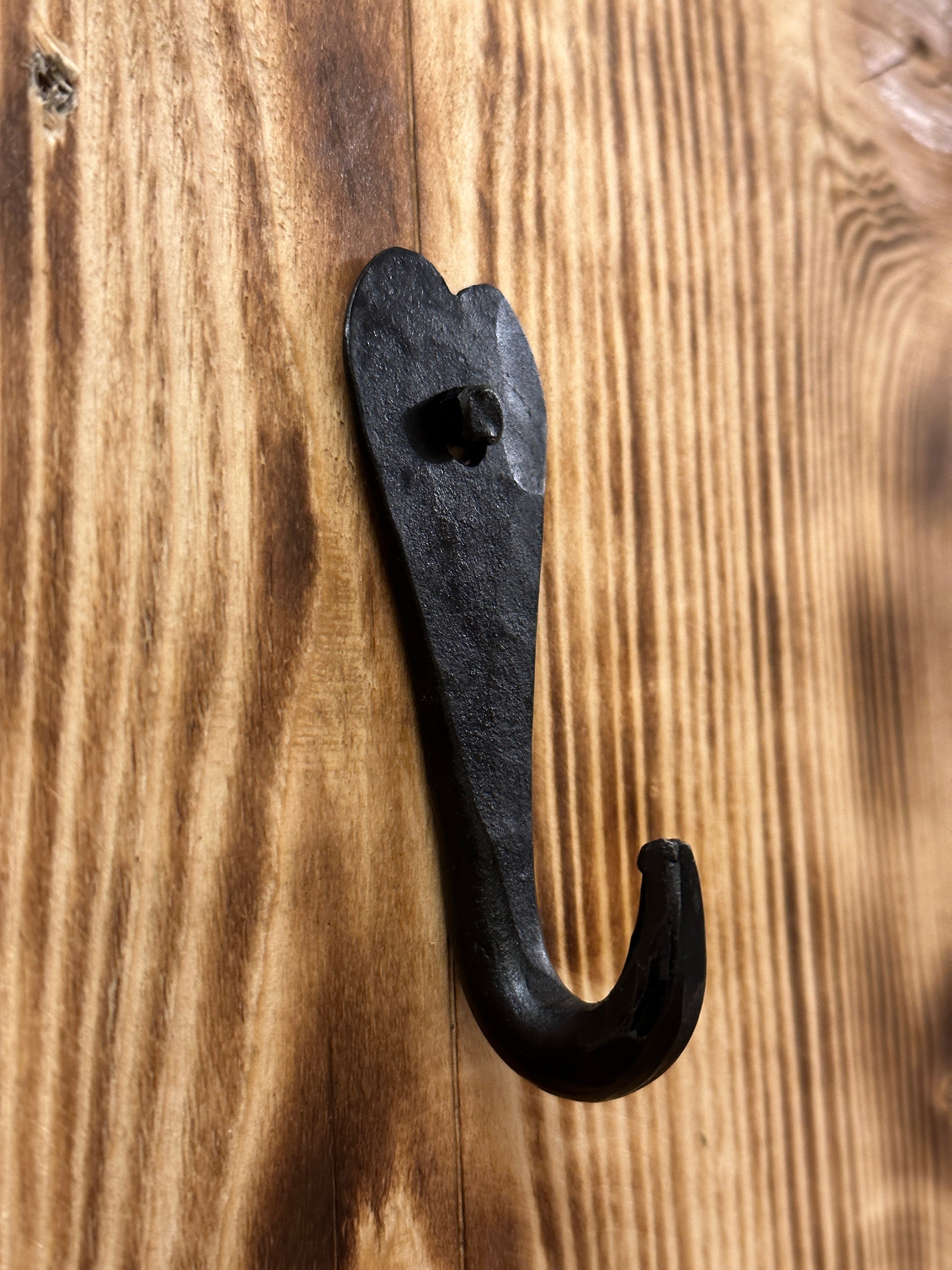 Hand Wrought Iron Coat Hook Rustic and Sturdy Etsy