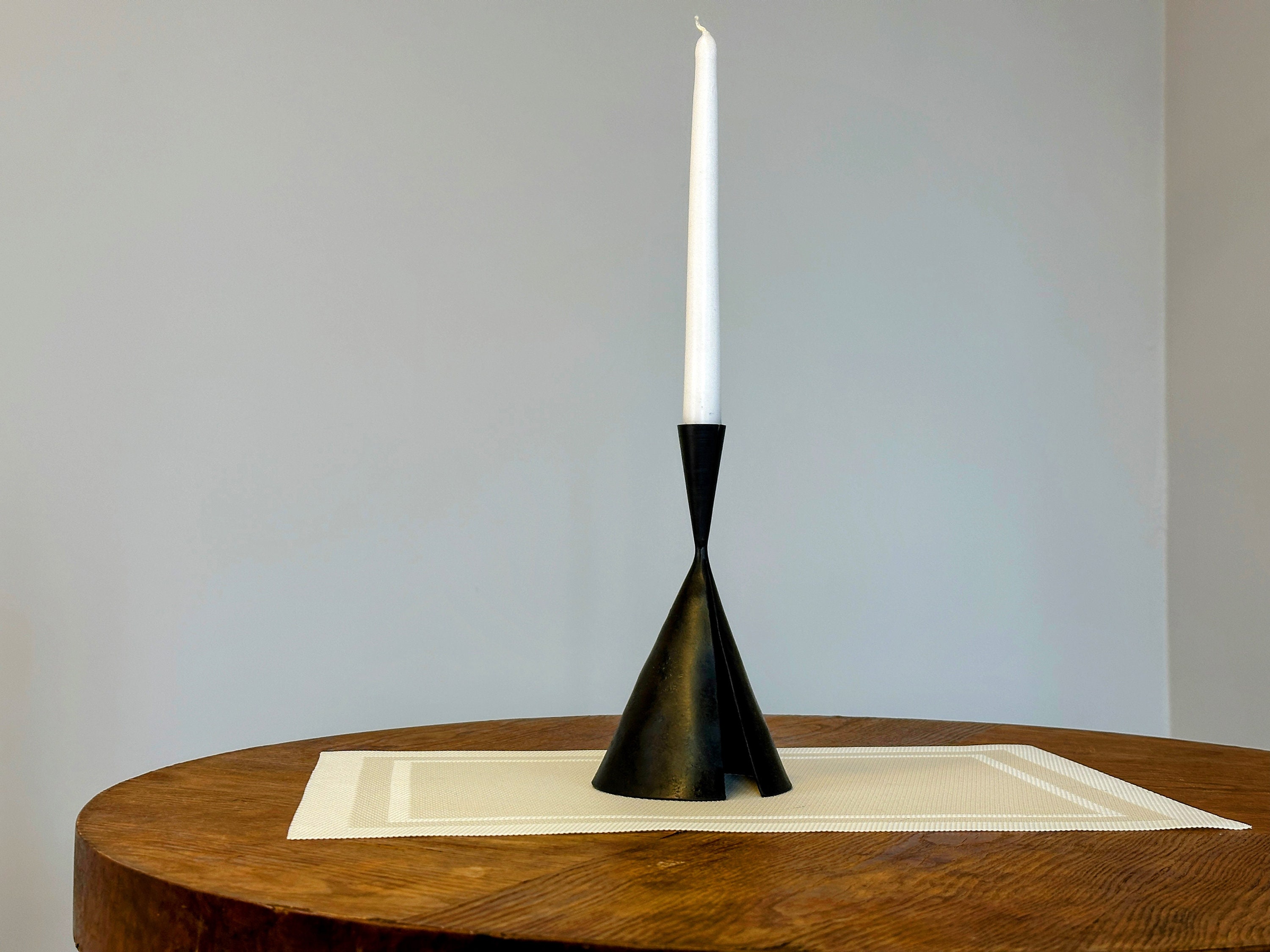 Chic Cone Tent Iron Candlestick - Handcrafted Elegance - Etsy