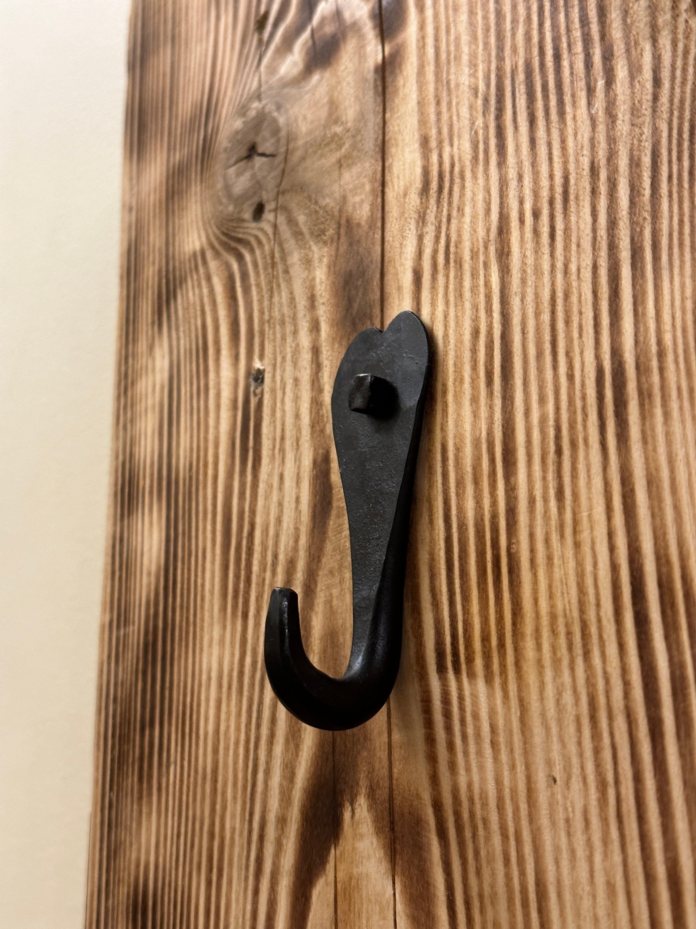 Hand Wrought Iron Coat Hook Rustic and Sturdy Etsy