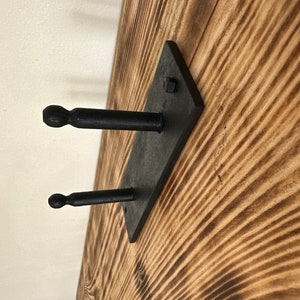 Wrought iron Forged Square hanger. With two hooks.