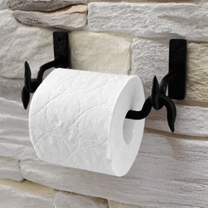 Portarotolo di carta igienica in ferro forgiato | Annata | WC | Ferro battuto | Fabbro fatto | Accessorio per WC | Per WC da bagno
