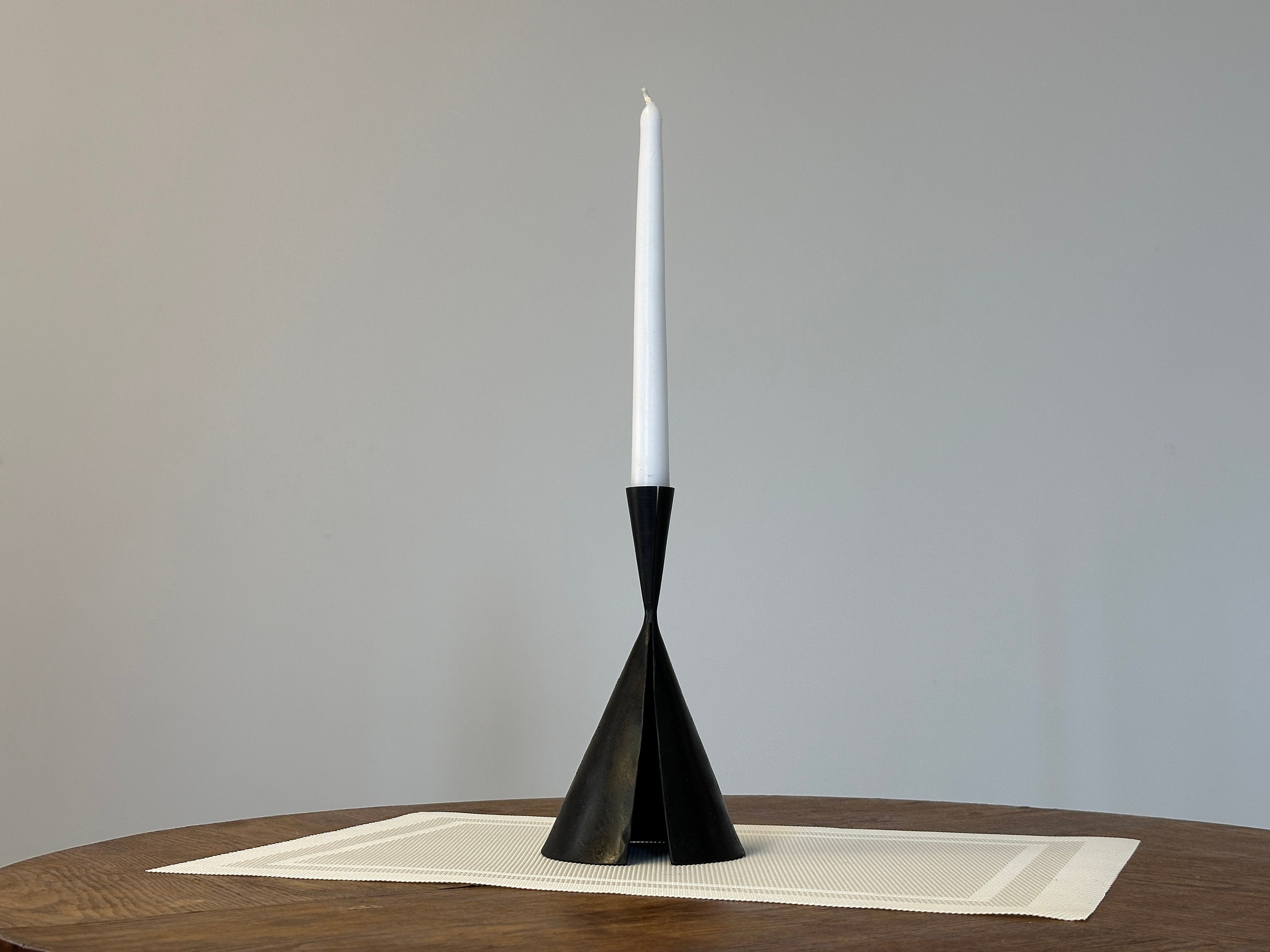 Chic Cone Tent Iron Candlestick - Handcrafted Elegance - Etsy