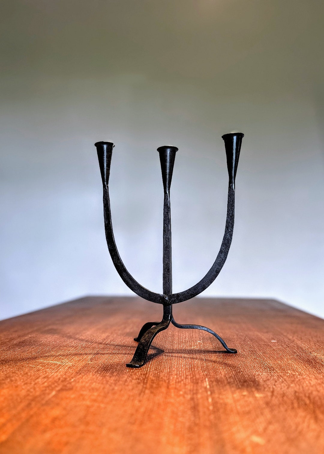 Wrought IRON Three CANDLES HOLDER Etsy