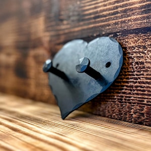 Hand Forged Hook ~ Love Heart ~ 6th Wedding Anniversary ~ Wrought Iron ~ Anniversary Gift ~ Door Hooks ~ Love Iron ~ Blacksmith Made ~ LOVE