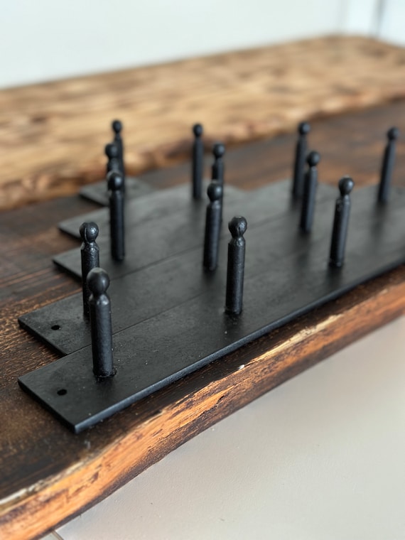 Handcrafted Forged Steel Wall Mounted Coat Rack With Hooks