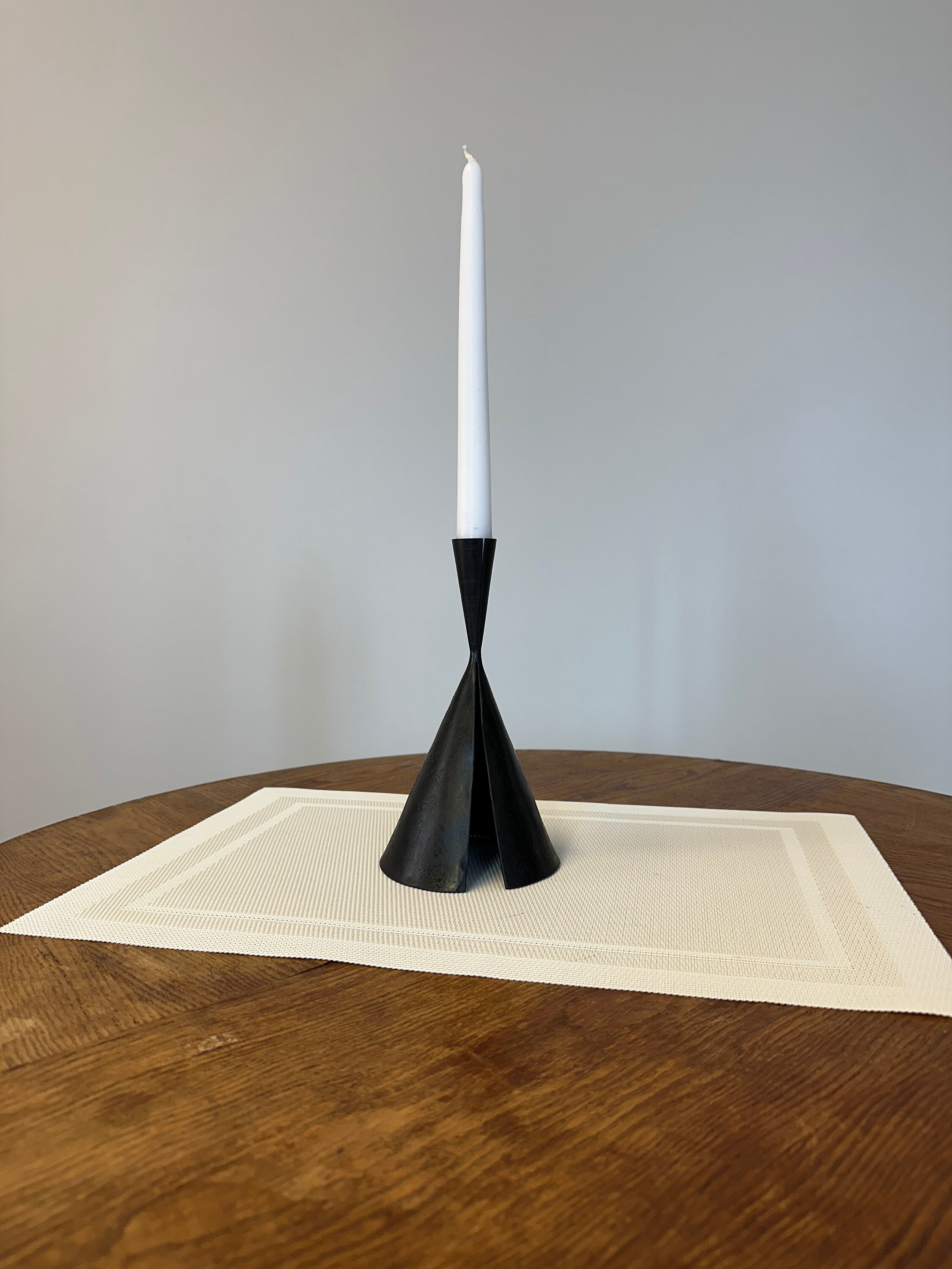 Chic Cone Tent Iron Candlestick - Handcrafted Elegance - Etsy