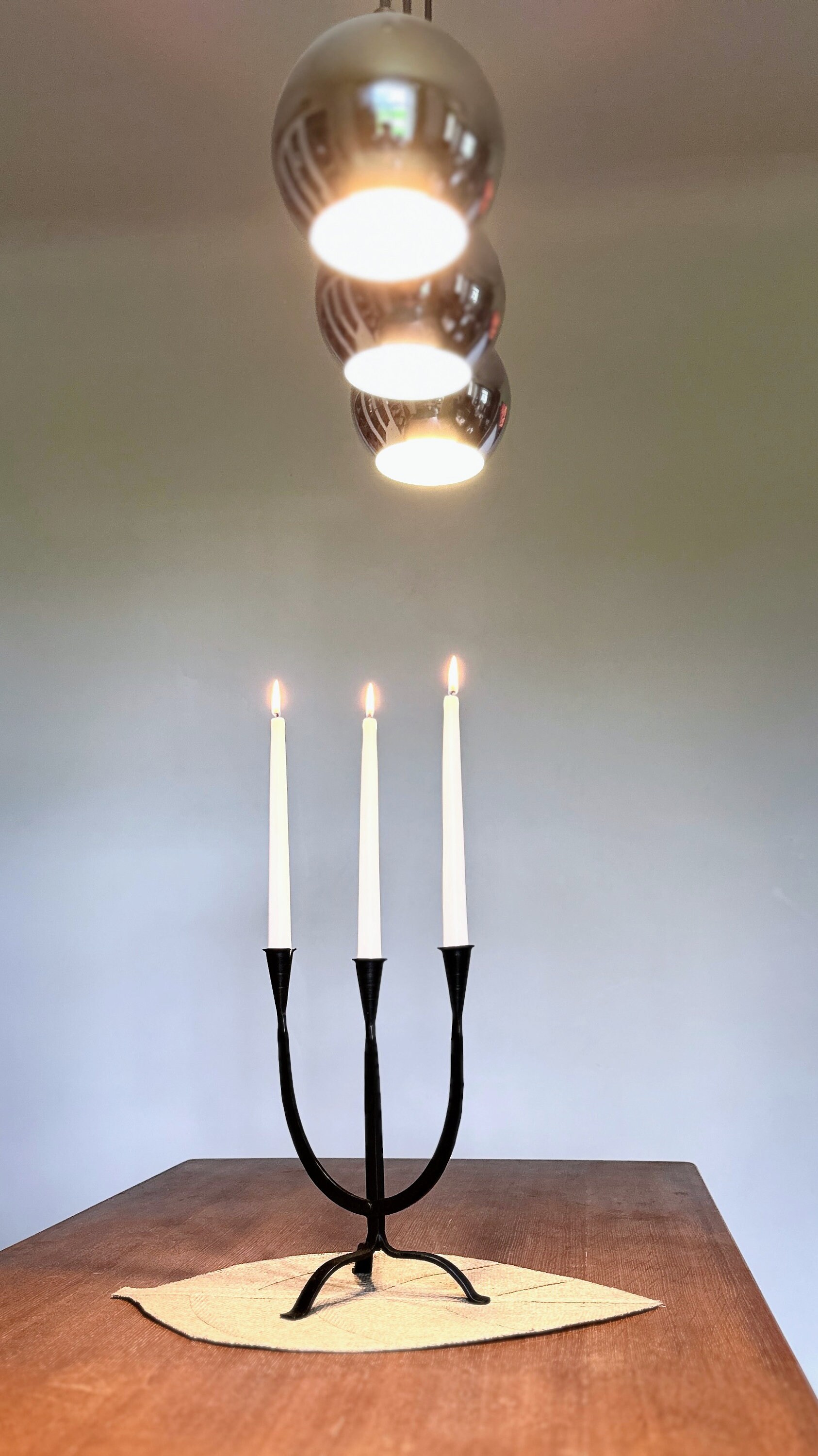 Wrought IRON Three CANDLES HOLDER Etsy