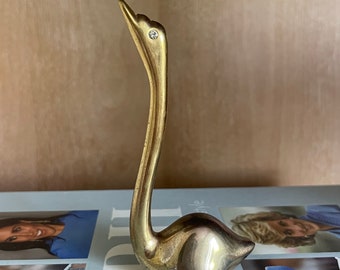 Vintage Small Brass Swan Figure