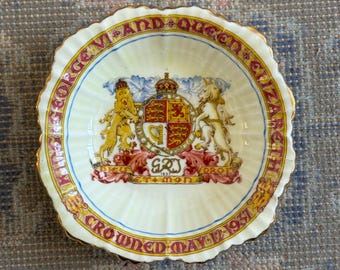 Vintage Paragon China Trinket-schotel: King George VI Coronation, 1937