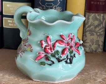 Cremeira Vintage Floral Celadon - 7 cm de altura