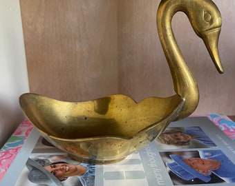Vintage Brass Swan Bow