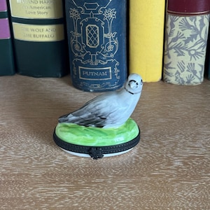 Schmuckschatulle für die französische Limoges-Vogeltaube - Handbemaltes Porzellan-Sammlerstück