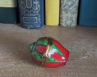 Red Rose Limoges Trinket Box | Hand-Painted French Porcelain