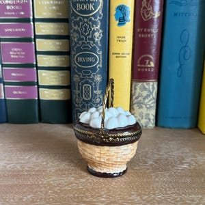 Limoges Box Eggs in Whicker Basket Limoges France Box