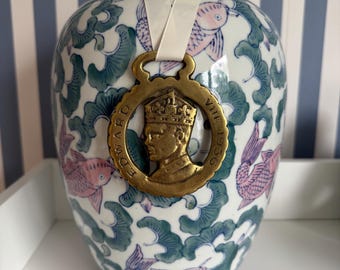 Vintage Horse Brass Edward VIII 1936 - Brass British Monarchy Brass Horse Medallion