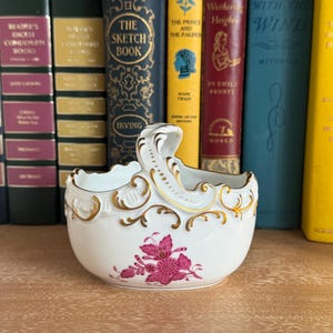 Herend Hungary Pink Chinese Bouquet Basket
