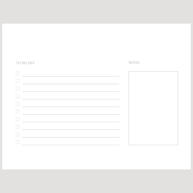 Blank PDF Calendar Download, Digital Reusable Calendar and to Do List