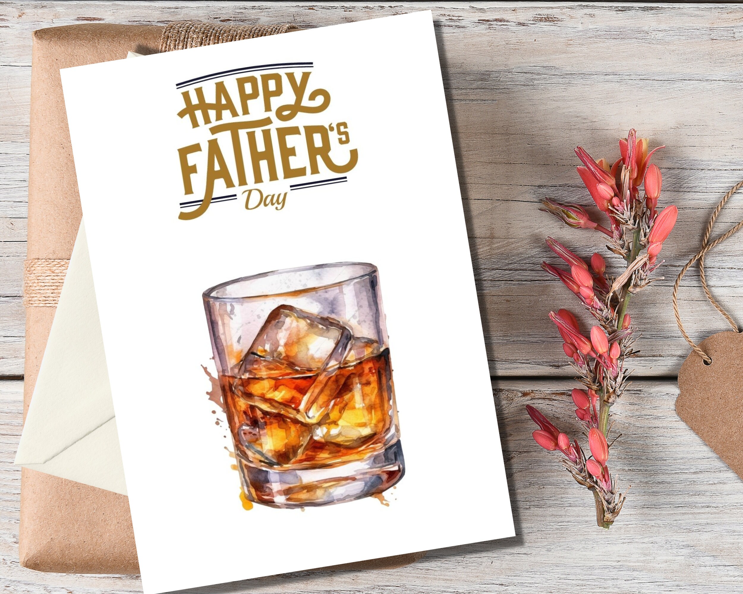 Whisky Fathers Day Card From Daughter Son, Printable Card for Dad, Cute ...