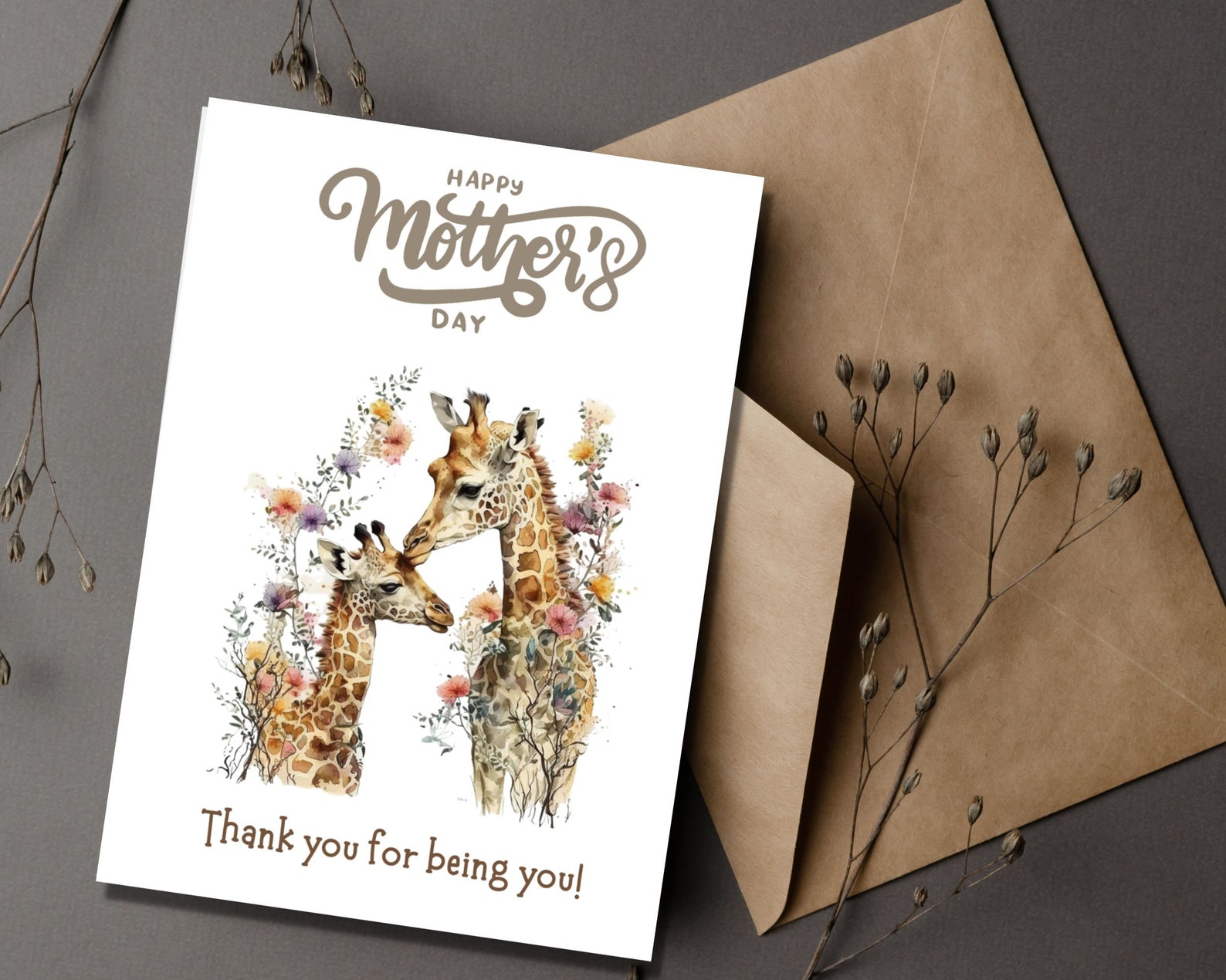 Printable Mothers Day Card, Happy Mother's Day Card Mothers Day Gift Printable Card for Mom Cute ...