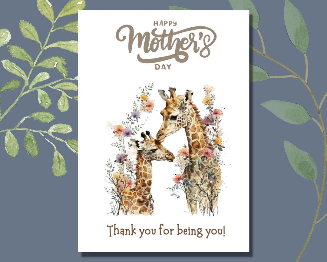 Printable Mothers Day Card, Happy Mother's Day Card Mothers Day Gift Printable Card for Mom Cute ...