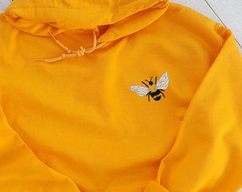 Bienen gestickter Hoodie: Unisex Kapuzen-Sweatshirt, Geschenk für Bienenliebhaber