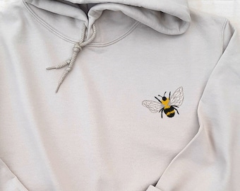 Bienen gestickter Hoodie: Unisex Kapuzenpullover