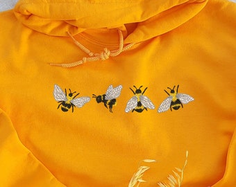 Bienen gestickter Hoodie, niedlicher Bienen Hoodie, Bienenliebhaber Hoodie, themed Geschenke Biene, Geschenk für Bienenliebhaber, gesticktes Unisex Kapuzen-Sweatshirt!