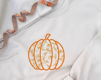 Besticktes Kürbis Sweatshirt: Gemütliches Herbstmode
